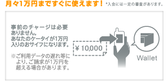 月々1万円まですぐに使えます！